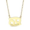 Thumbnail Image 1 of Engravable &quot;Cancer&quot; Zodiac Sign Necklace 14K Yellow Gold 18&quot;