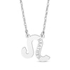 Thumbnail Image 1 of Engravable &quot;Leo&quot; Zodiac Sign Necklace 10K White Gold 18&quot;