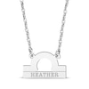 Thumbnail Image 1 of Engravable &quot;Libra&quot; Zodiac Sign Necklace 10K White Gold 18&quot;