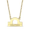 Thumbnail Image 1 of Engravable &quot;Libra&quot; Zodiac Sign Necklace 10K Yellow Gold 18&quot;