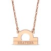 Thumbnail Image 1 of Engravable &quot;Libra&quot; Zodiac Sign Necklace 14K Rose Gold 18&quot;