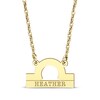 Thumbnail Image 1 of Engravable &quot;Libra&quot; Zodiac Sign Necklace 14K Yellow Gold 18&quot;
