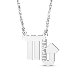 Engravable "Scorpio" Zodiac Sign Necklace Sterling Silver 18"