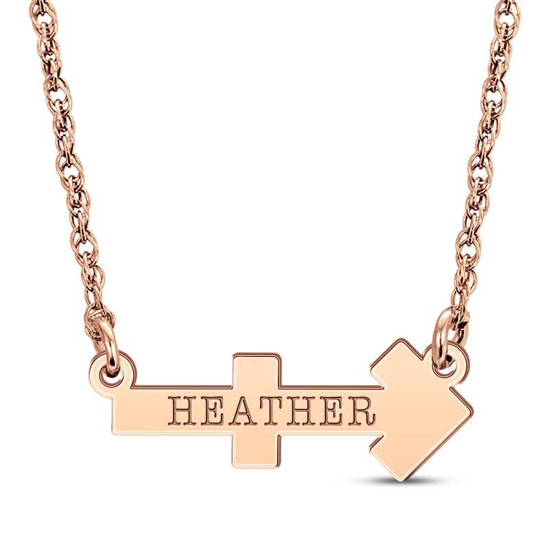 Main Image 1 of Engravable &quot;Sagittarius&quot; Zodiac Sign Necklace 14K Rose Gold 18&quot;