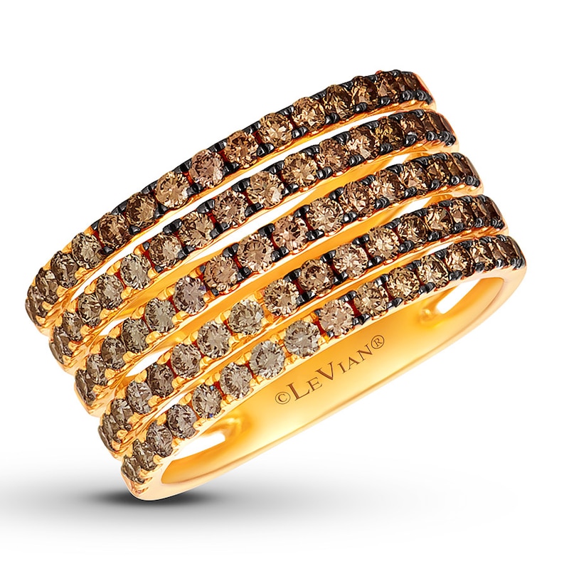Main Image 1 of Le Vian Chocolate Ombre Ring 1-1/2 cttw Diamonds 14K Honey Gold
