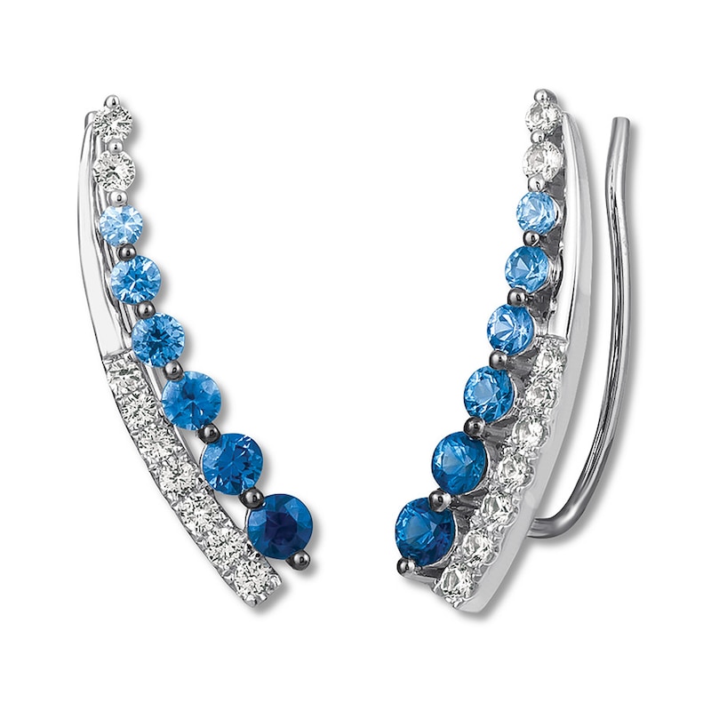 Main Image 1 of Le Vian Denim Ombre Earring Climbers 14K Vanilla Gold