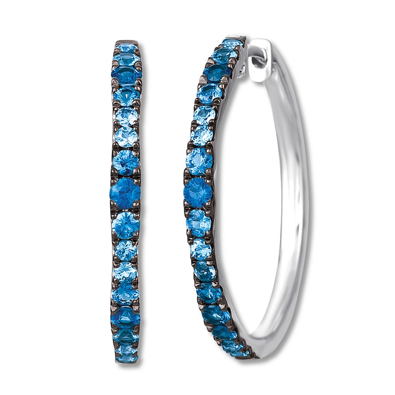 Main Image 1 of Le Vian Denim Ombre Hoop Earrings 14K Vanilla Gold
