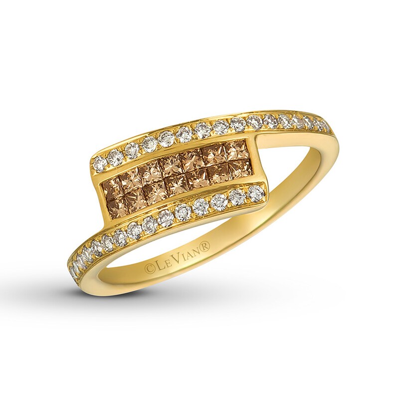 Le Vian Chocolate & Nude Diamond Ring 1/2 ct tw 14K Honey Gold