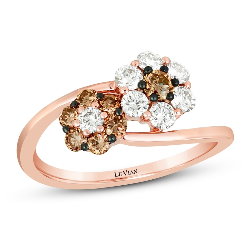 Le Vian Diamond Flower Ring 7/8 ct tw 14K Strawberry Gold