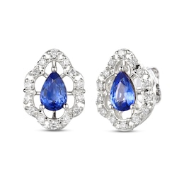 Le Vian Sapphire Earrings 1/4 ct tw Diamonds 14K Vanilla Gold