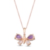 Thumbnail Image 3 of Le Vian Amethyst Butterfly Necklace 1/10 ct tw Diamonds 14K Strawberry Gold 18&quot;