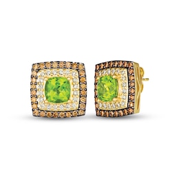 Le Vian Peridot Earrings 3/4 ct tw Diamonds 14K Honey Gold