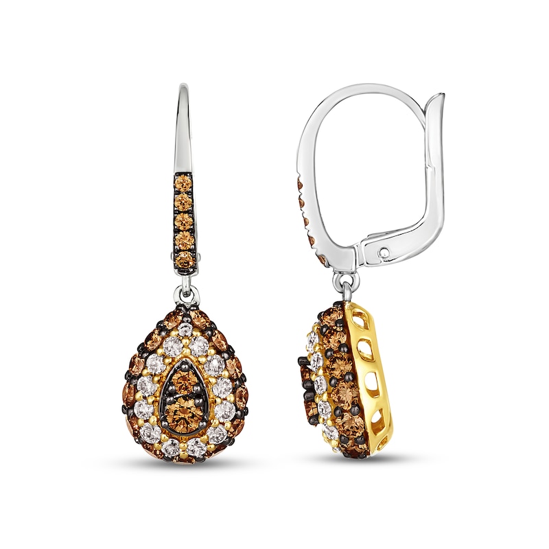 Le Vian Diamond Dangle Earrings 1-3/4 ct tw 14K Two-Tone Gold