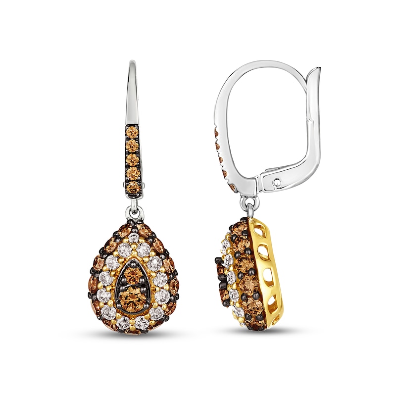Main Image 2 of Le Vian Diamond Dangle Earrings 1-3/4 ct tw 14K Two-Tone Gold