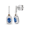 Thumbnail Image 1 of Le Vian Creme Brulee Blue Sapphire Dangle Earrings 1/3 ct tw Diamonds 14K Vanilla Gold