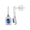 Thumbnail Image 2 of Le Vian Creme Brulee Blue Sapphire Dangle Earrings 1/3 ct tw Diamonds 14K Vanilla Gold