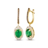Thumbnail Image 1 of Le Vian Emerald Dangle Earrings 3/4 ct tw Diamonds 14K Honey Gold