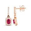 Le Vian Ruby Dangle Earrings 1/3 ct tw Diamonds 14K Strawberry Gold