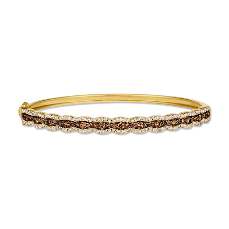 Main Image 1 of Le Vian Chocolate Waterfall Diamond Bangle Bracelet 2-1/4 ct tw 14K Honey Gold