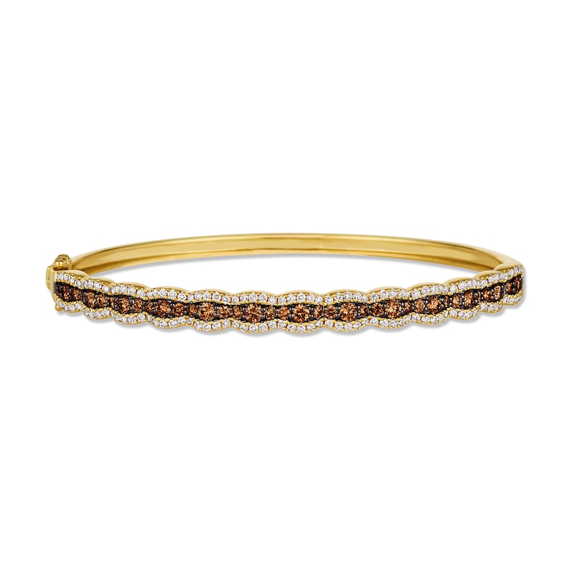 Le Vian Chocolate Waterfall Diamond Bangle Bracelet 2-1/4 ct tw 14K Honey Gold