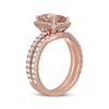 Thumbnail Image 2 of Neil Lane Radiant-Cut Morganite Bridal Set 1 ct tw Diamond 14K Rose Gold