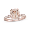 Thumbnail Image 1 of Neil Lane Radiant-Cut Morganite Engagement Ring 5/8 ct tw Diamond 14K Rose Gold