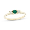 Thumbnail Image 0 of Emerald & Diamond Three-Stone Ring 1/8 ct tw 10K Yellow Gold