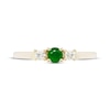 Thumbnail Image 2 of Emerald & Diamond Three-Stone Ring 1/8 ct tw 10K Yellow Gold