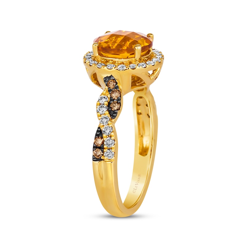 Main Image 2 of Le Vian Chocolate Twist Citrine Ring 3/8 ct tw Diamonds 14K Honey Gold