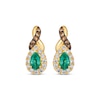 Thumbnail Image 2 of Le Vian Chocolate Twist Pear-Shaped Emerald Earrings 1/4 ct tw Diamonds 14K Honey Gold