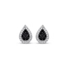 Thumbnail Image 2 of Black & White Multi-Diamond Teardrop Stud Earrings 1/5 ct tw Sterling Silver