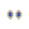 Thumbnail Image 2 of Le Vian Oval-Cut Blue Sapphire Earrings 1/3 ct tw Diamonds 14K Honey Gold