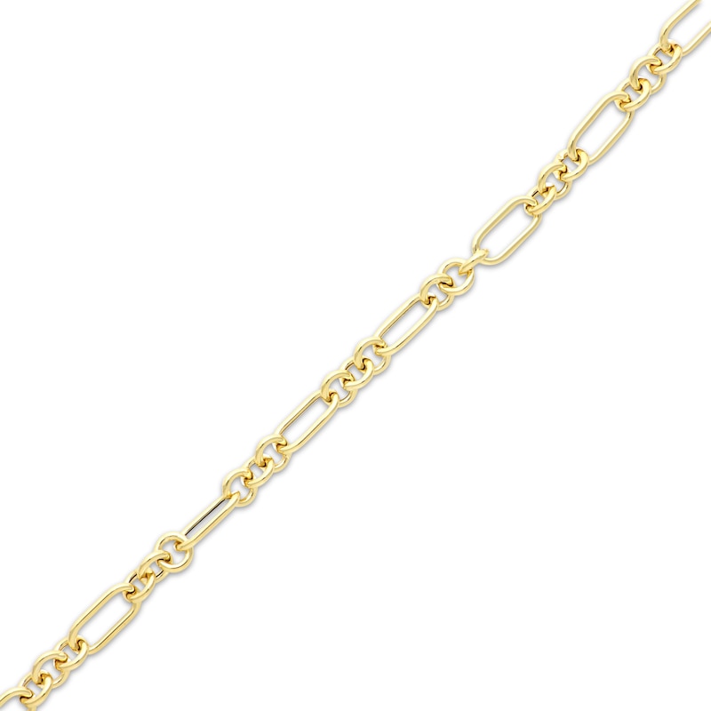 Main Image 2 of Three & One Link Figaro Necklace 4.5mm Hollow 10K Yellow Gold 18”