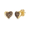 Godiva x Le Vian Diamond Heart Earrings 1/4 ct tw 14K Honey Gold