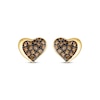 Thumbnail Image 1 of Godiva x Le Vian Diamond Heart Earrings 1/4 ct tw 14K Honey Gold