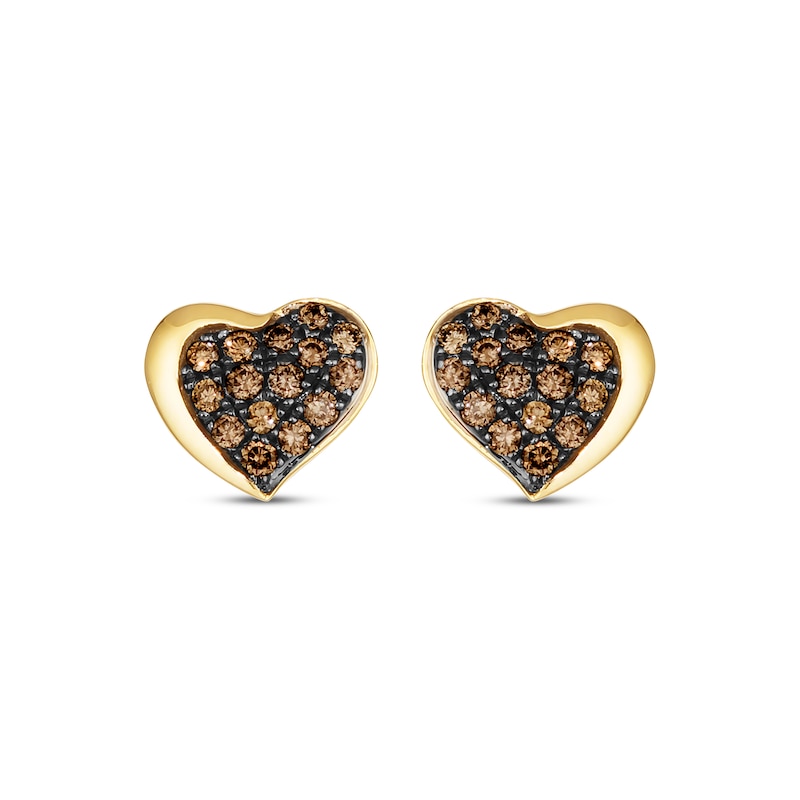 Main Image 2 of Godiva x Le Vian Diamond Heart Earrings 1/4 ct tw 14K Honey Gold
