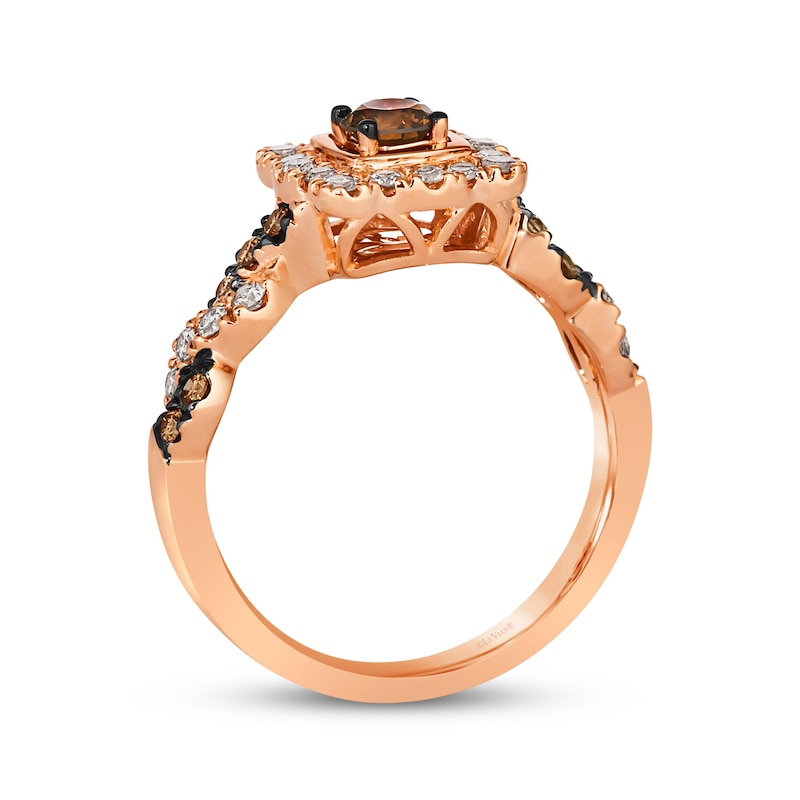 Le Vian Chocolate Twist Diamond Ring 7/8 ct tw 14K Strawberry Gold