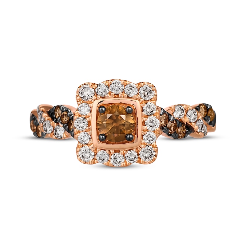 Main Image 4 of Le Vian Chocolate Twist Diamond Ring 7/8 ct tw 14K Strawberry Gold