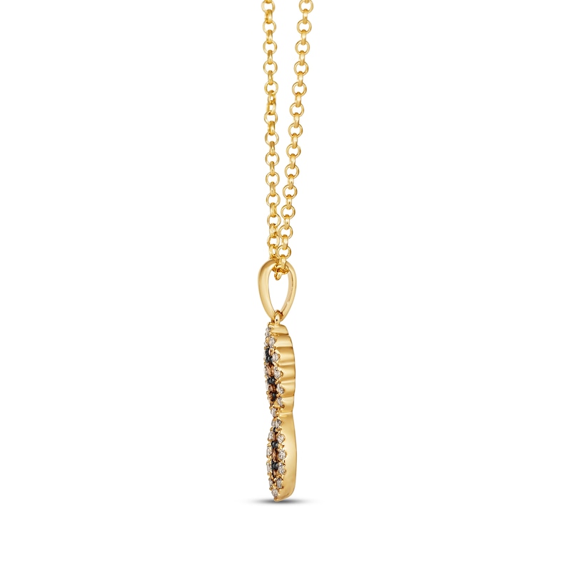 Main Image 2 of Le Vian Chocolate Waterfall Diamond Necklace 1/4 ct tw 14K Honey Gold 19”