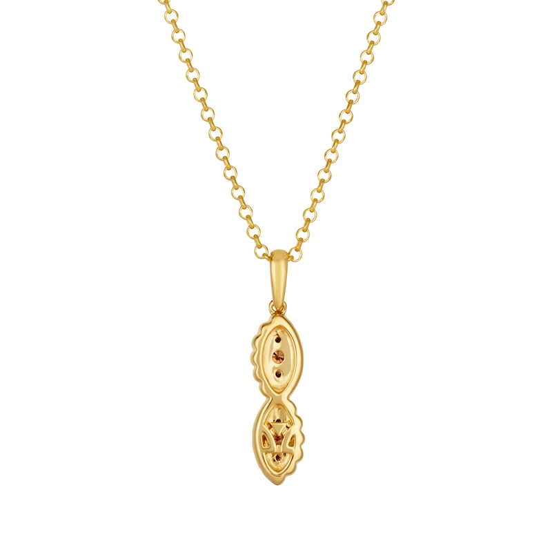Main Image 3 of Le Vian Chocolate Waterfall Diamond Necklace 1/4 ct tw 14K Honey Gold 19”