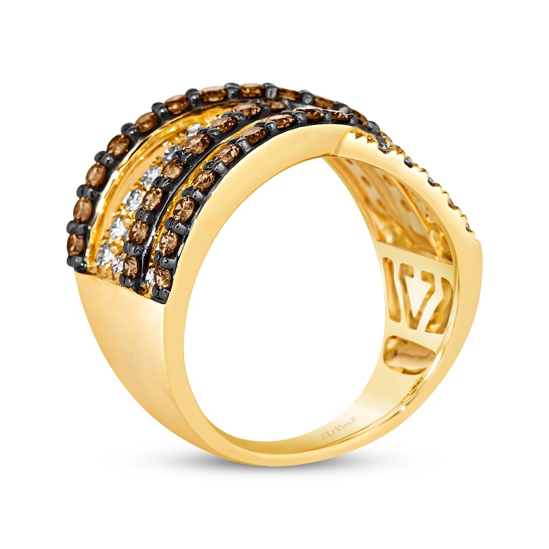 Le Vian Chocolate Diamond Crossover Ring 1 5/8 ct tw 14K Honey Gold