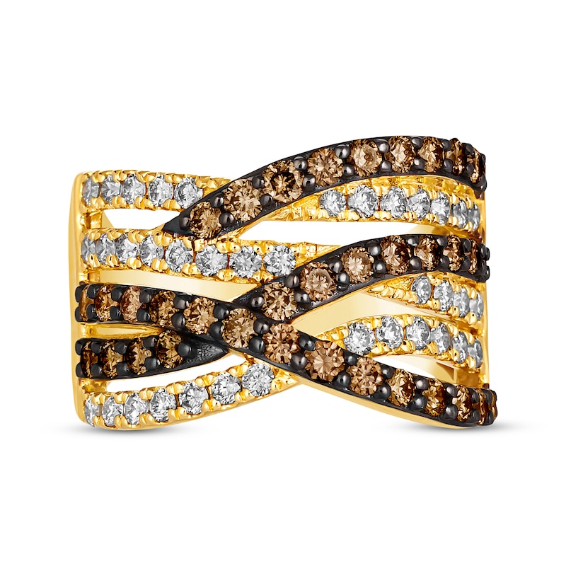 Main Image 4 of Le Vian Chocolate Diamond Crossover Ring 1 5/8 ct tw 14K Honey Gold