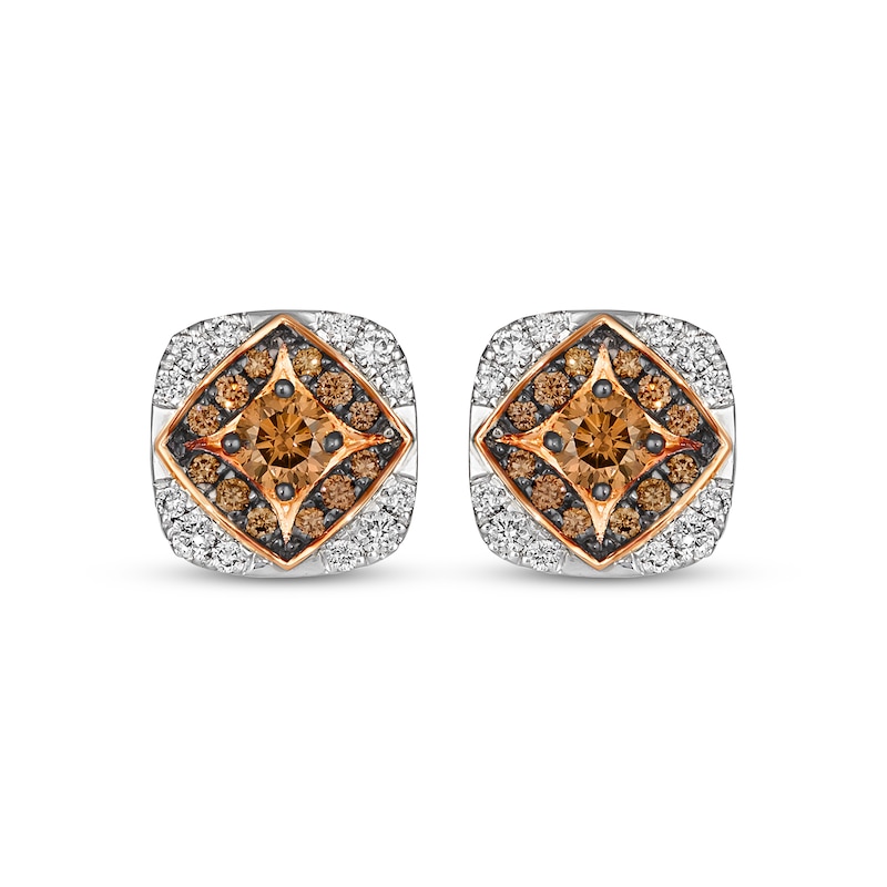 Main Image 2 of Le Vian Chocolate Diamond Stud Earrings 7/8 ct tw 14K Two-Tone Gold