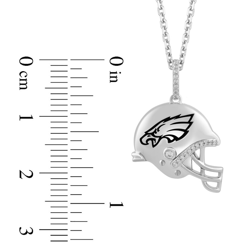True Fans Philadelphia Eagles 1/20 CT. T.W. Diamond Helmet Necklace in Sterling Silver