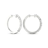 Thumbnail Image 4 of KAY Lab-Grown Diamonds Baguette & Round-Cut Hoop Earrings 1 ct tw 14K White Gold