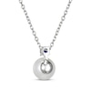 Thumbnail Image 2 of Cultured Pearl & Blue Lab-Created Sapphire Necklace Sterling Silver 18"