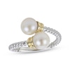 Thumbnail Image 0 of Cultured Pearl Bypass Rope Ring Sterling Silver & 10K Yellow Gold