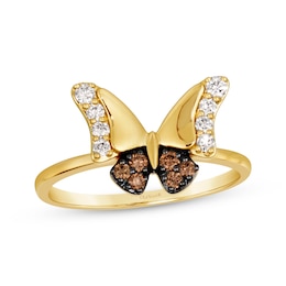 Le Vian Garden Party Diamond Butterfly Ring 1/4 ct tw 14K Honey Gold