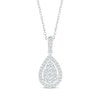 Thumbnail Image 1 of Multi-Diamond Center Pear-Shaped Necklace & Earrings Gift Set 1 ct tw 10K White Gold
