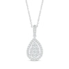 Thumbnail Image 2 of Multi-Diamond Center Pear-Shaped Necklace & Earrings Gift Set 1 ct tw 10K White Gold